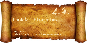 Laskó Hieronima névjegykártya